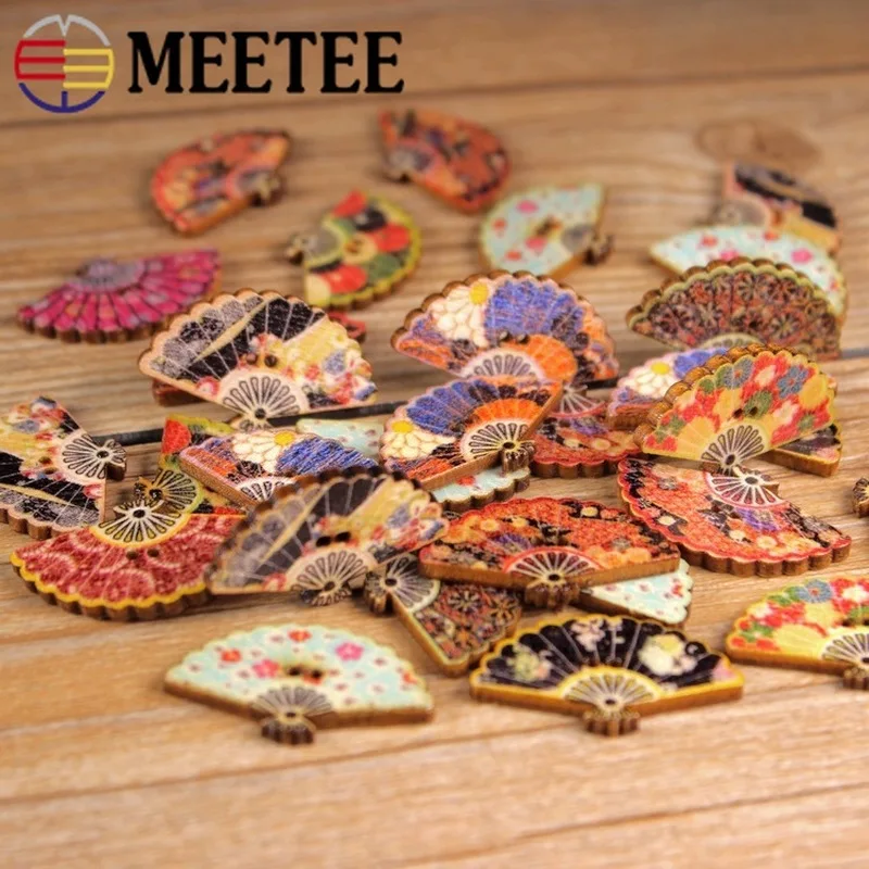 

Meetee 50pcs 3cm*2cm 2 Holes Painted Wooden Buttons DIY Handmade Clothing Decoration Craft Sewing Scrapbooking Accessories BD350