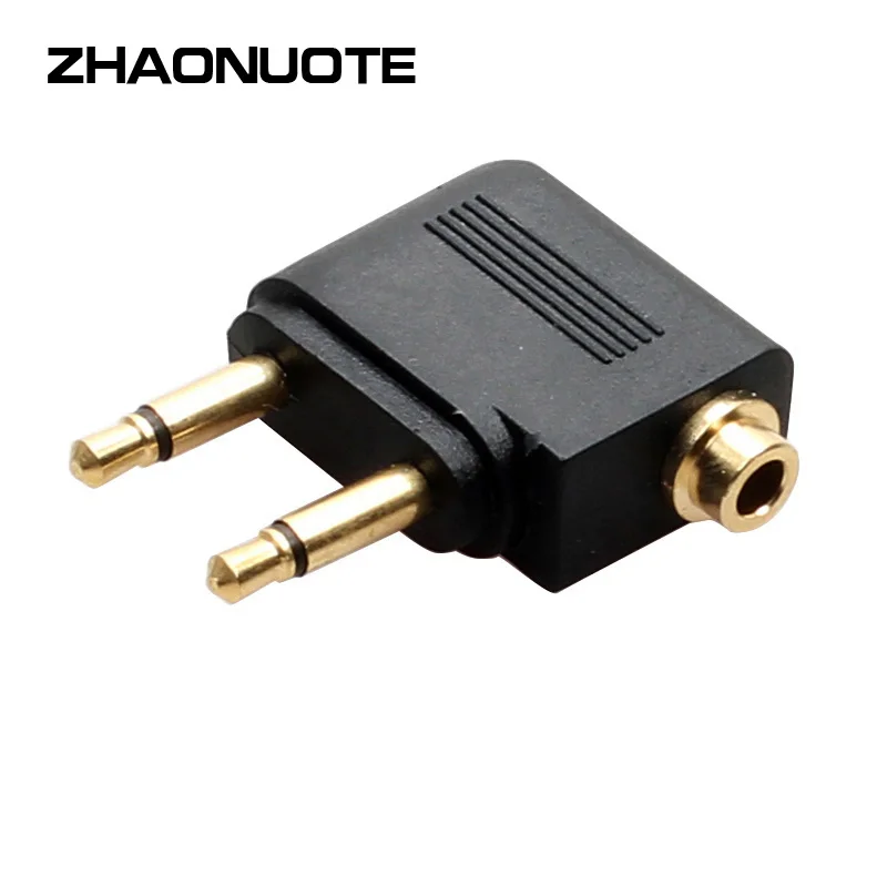 10pcs Aircraft Headphone Conversion Plug Aircraft Special Audio Adapter Gold Plated Revolution Jack 3 5MM Female Seat