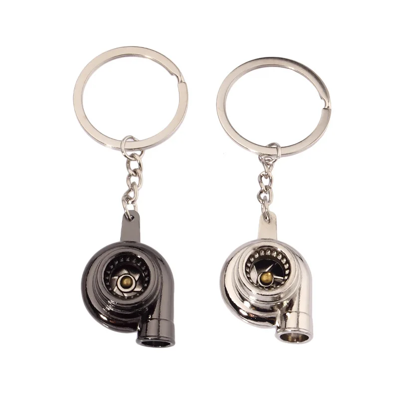 

Dreamlikelin Multicolor Metal Turbo Keychain Bearing Spinning Auto Part Model Turbine Turbocharger Key Chain Ring