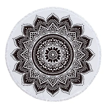 

Drop Shipping India Mandala Microfiber Bath Towel Fabric Beach Towel for Adult Yoga Mat Tassel Blanket Large Round Bath Towel