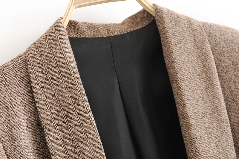 Women Clothes Ladies Casual Suit V-neck Solid Color Long Sleeve Single Buckle Ladies Blazer Women Jacket