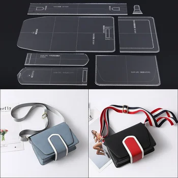 

Leather Handmade Craft women`s shoulder bag Sewing Pattern Acrylic Stencil Template Sewing accessories with holes 21x16x8cm
