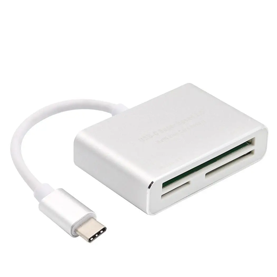 silver Высокоскоростной 3 в 1 USB серебристый, серый кард-ридер 5 Гбит/с тип-c до SD тип-c CF/TF кард-ридер - Цвет: silver