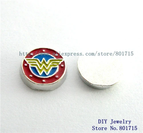 Wonder woman FC1012 10 шт в подарок новые оптовые продажи плавающий медальон стеклянный
