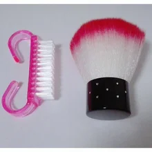 2 UNIDS Profesional Nail Art Limpieza Limpie El Polvo Del Cepillo de Uñas De Plástico Limpieza Cepilladora de Manicura Pedicura Herramienta Del Clavo