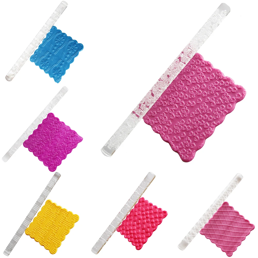 

Non-stick Textured Embossing Rolling Pin Fondant Cake Roller Decorating Pastry Tools Cup Top Rolling Pin Bakeware Tools hot