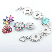 5 шт. браслет с защелкой и браслеты новейший дизайн кнопки цинковый сплав очаровательный браслет 18 мм Ювелирные изделия