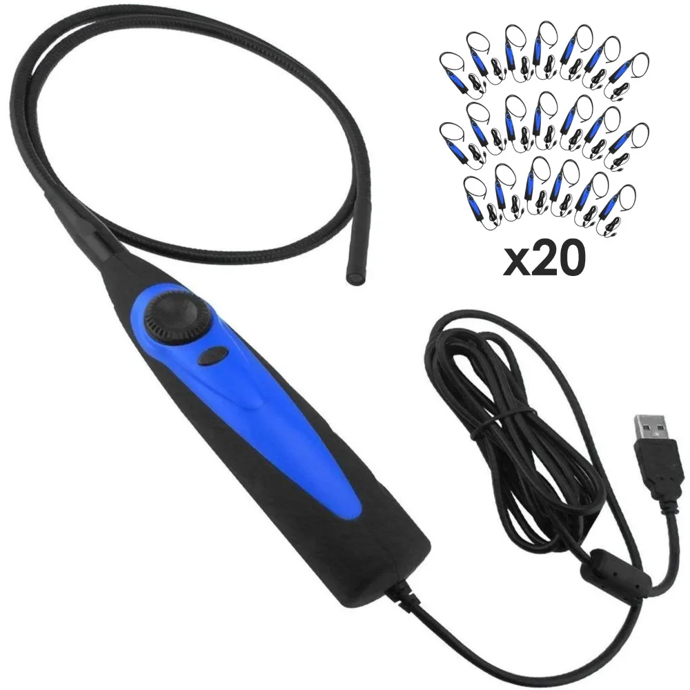

20 pieces x USB 1.1 or 2.0 Interface Video Inspection Borescope Endoscope 830mm Flexible Tube w/ 7mm Camera Head , lot of 20