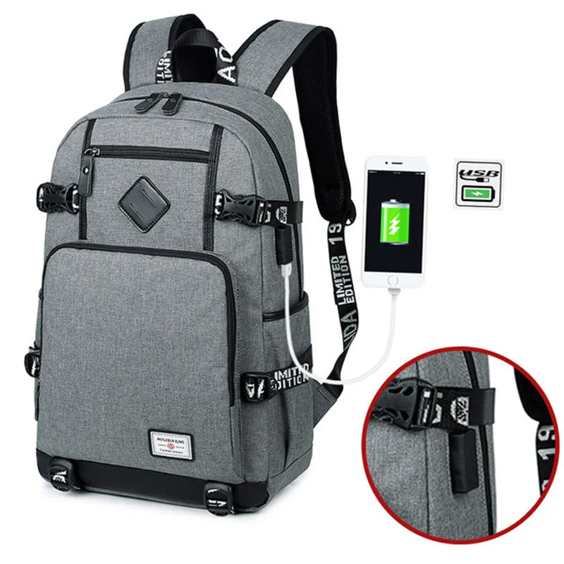 Mini Backpack Men Anti Theft USB Charging Laptop Bagpacks For Teenager ...