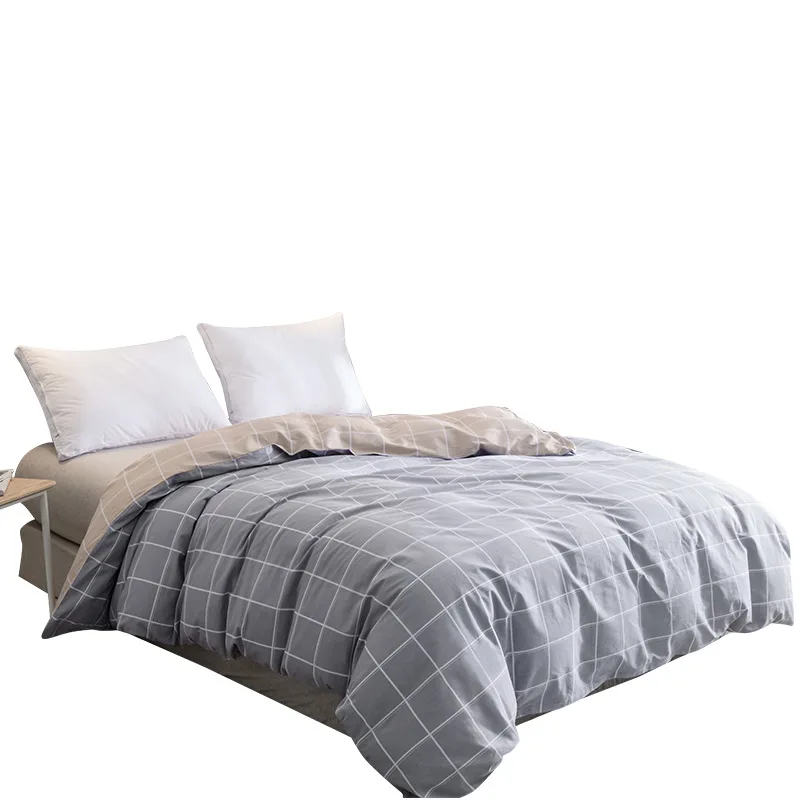 

Nordic Style Gray Plaid Pattern Home Textile 1Pc Duvet Cover Tower Quilt Cover 100% Cotton Soft Adult Summer Autumn Bedding