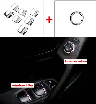 

For Nissan Qashqai j11 X-trail T32 Almera Almera Sylphy Teana Tiida Chrome Car Window Lift Switch Button Cover Auto Accessories