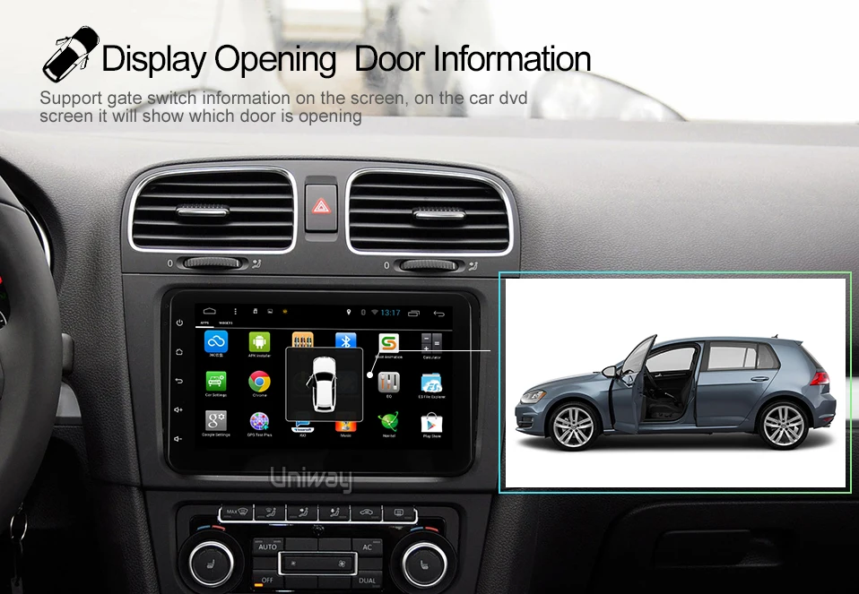 Perfect Uniway 9.0 Car DVD 2 din GPS radio stereo player for Volkswagen VW golf 6 passat b6 B7 Touran polo Tiguan  skoda octavia car dvd 19