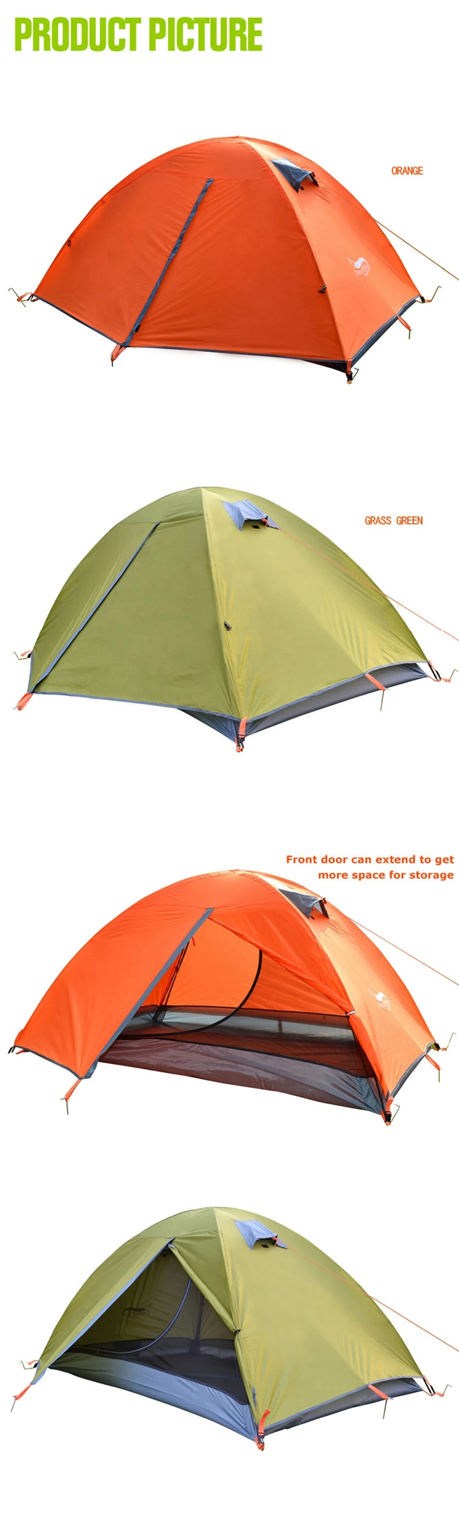 Альпинистская палатка для пустыни и лисы, легкая палатка для кемпинга с алюминиевым полюсом на 2 человека, двухслойная Портативная сумка для пеших прогулок, путешествий