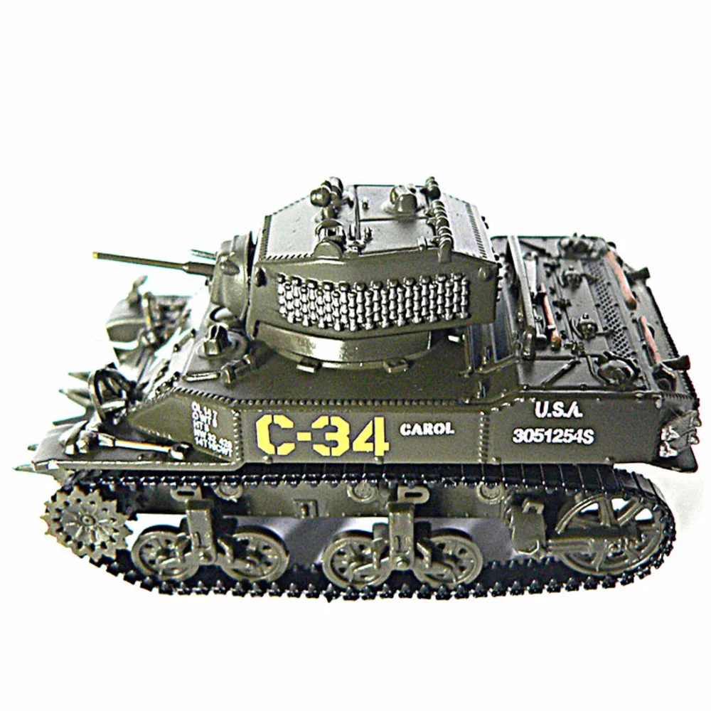 Литой 1/72 весы военного танка модели M5A1 stuat (в) 1944 литья под давлением армейский