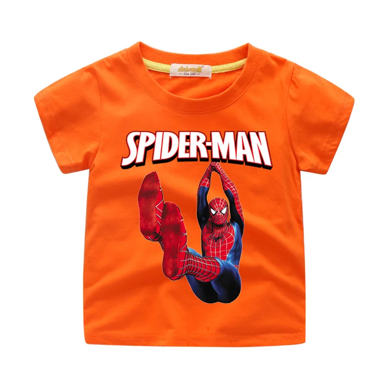 Children Spiderman Clothes Boys Kids Summer Cartoon 3D Funny Print T-shirts Tshirt Girls White Casual Tee Top Costume 2019 WJ210 (6)