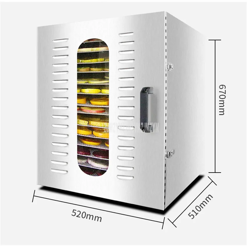 16 слоев 1000 Вт из нержавеющей стали осушитель еды закуски обезвоживание фрукты вегетабл сушильная машина корм для животных фрукты сушилка машина