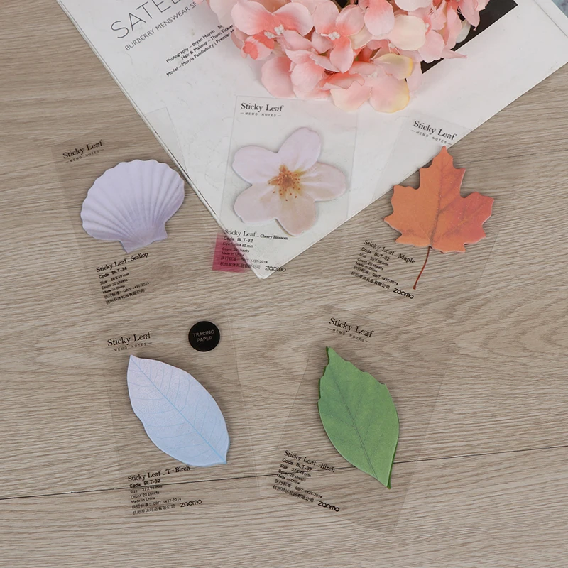 

Diy Kawaii Refreshing Style Paper Sticker Pads Korean Stationery Cute Green Leaf Shape Memo Pad Sticky Notes