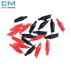 10 paires (= 20 pièces/lot) de pinces Crocodile noires rouges, avec revêtement plastique souple, pour sondes de test, P2001 