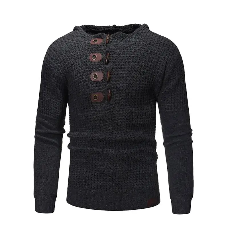 Sweaters Men 2019 Full Sleeve Solid Color Hooded Autumn