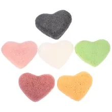 Моющая Очищающая мука для лица Натуральный аморфофаллюс коньяк в форме сердца мяч спонж для лица очищающий артефакт для очистки лица слоеные инструменты для макияжа