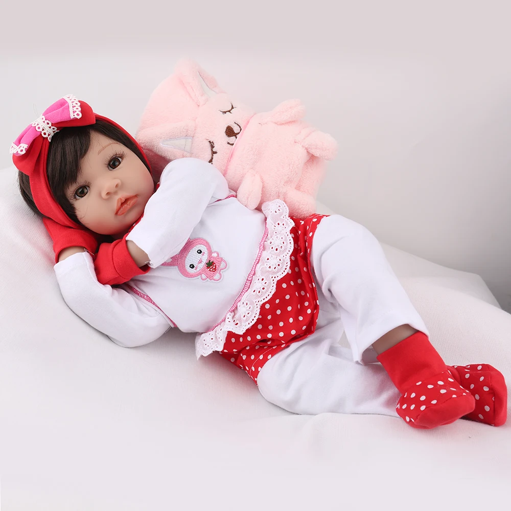 Кукла bebes reborn 57 см очень большая силиконовая кукла с розовым плюшевым одеялом 3