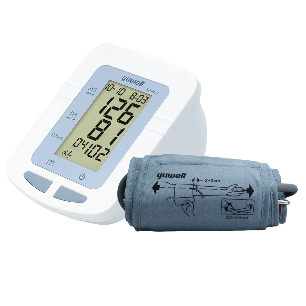 

YUWELL Arm Blood Pressure Monitor Portable Digital LCD Medical Equipment Sphygmomanometer Large Cuff Blood Pressure Meter 660B