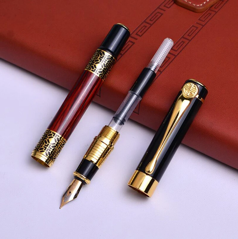 Новое поступление брендовая Красная деревянная металлическая авторучка для офисных работников, пишущая подарочная ручка в деловом стиле купить 2 ручки отправить подарок
