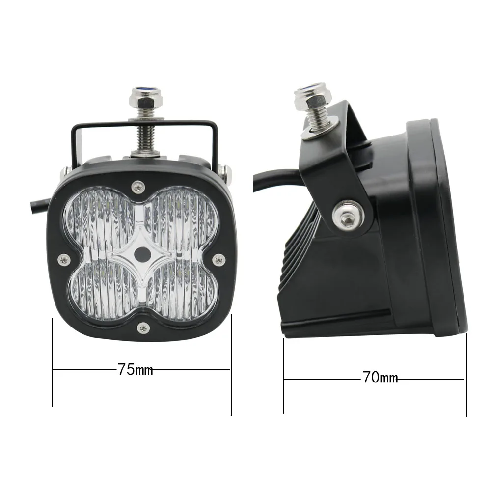 2 Mini LED Driving Lamp Work Light 2 Inch Spotlight Floodlight With Yellow Cover LED Driving Light Bar Offroad Car Truck  (4)