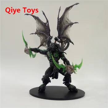 

29cm WOW Demon hunter Form ILLIDAN STORMRAGE Deluxe Collector Action Figure BLACK Purple Model Toy Gift