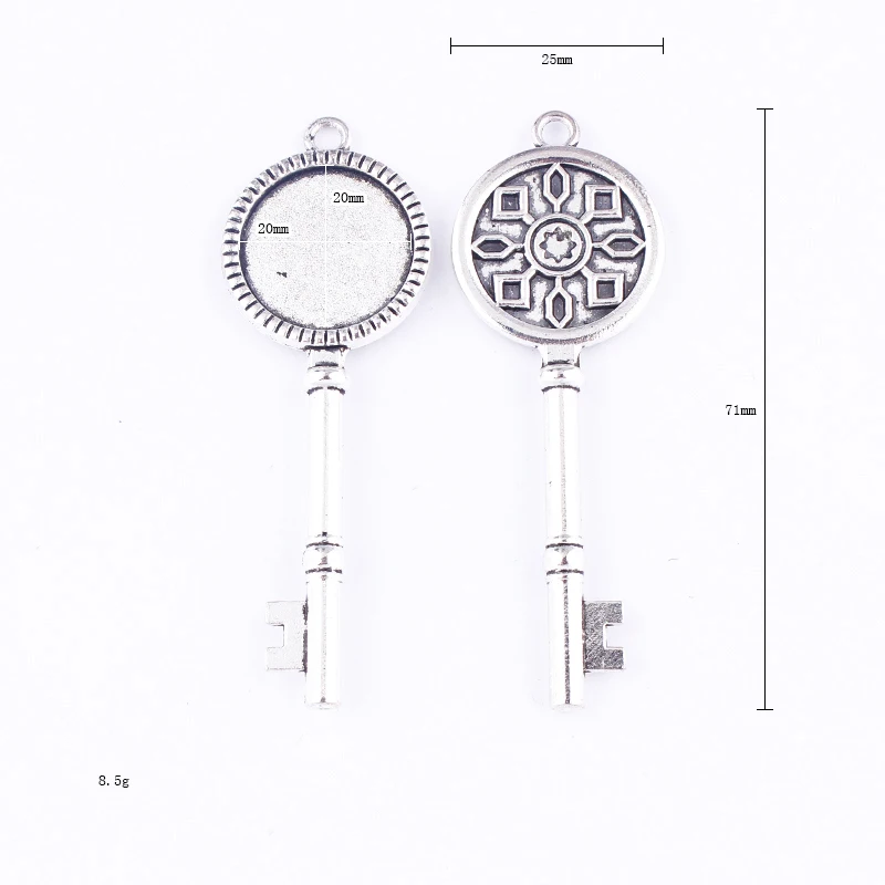 

Fit 20x20mm Pendant Single Loops key Antique Silver Pendants Setting Cabochon Cameo Base Tray Bezel Blank DIY Jewelry Finding