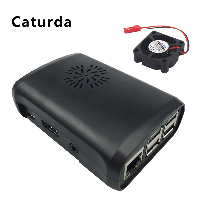 

For Raspberry Pi 3 ABS Case Black White Transparent Plastic Box Enclosure Cover + Cooling Fan for Raspberry Pi 3 Model B 3B Plus