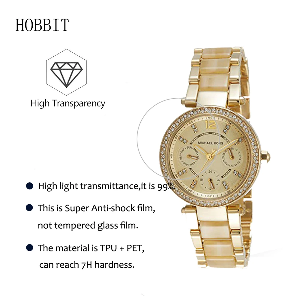 3Pack For Michael Kors MK5842 MK6239 MK6327 MK6110 Nano Explosion-proof Screen Protector Anti-shock Smart Watch LCD Film