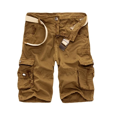 Камуфляжные военные шорты бермуды летние камуфляжные карго шорты для мужчин хлопок Свободная верхняя одежда тактические Короткие штаны без пояса - Цвет: DarkYellow