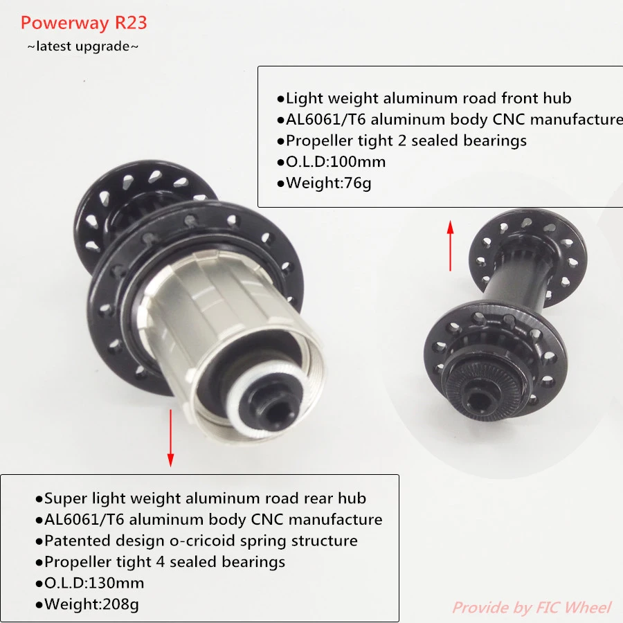Powerway R23 хаб супер светильник 285g J крюк AL6061/T6 CNC дорожный концентратор 20 24 28 отверстие черный красный подшипник ступицы дорожный колеса Ступицы