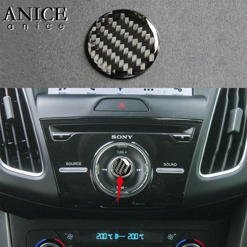 

Carbon fiber Multimedia key Cover Control button trim fit For Ford Focus MK3 RS ST 2012-2018