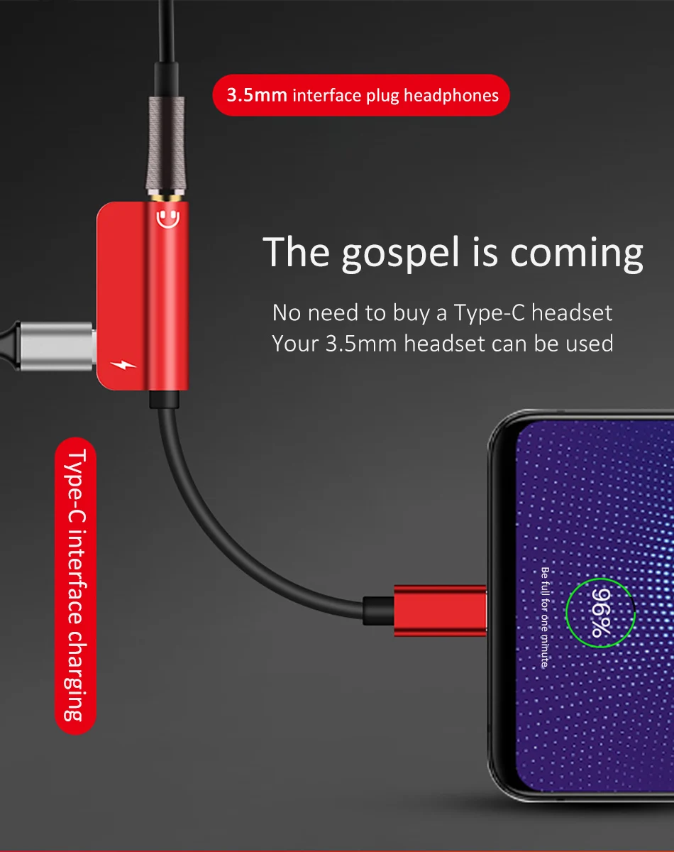 !ACCEZZ 2 in 1 USB Type C Fast Charger 3.5mm Adapter For Xiaomi Mi 6 Huawei Mate 10 Pro Jack Headphone Audio&Charging Splitter (2)