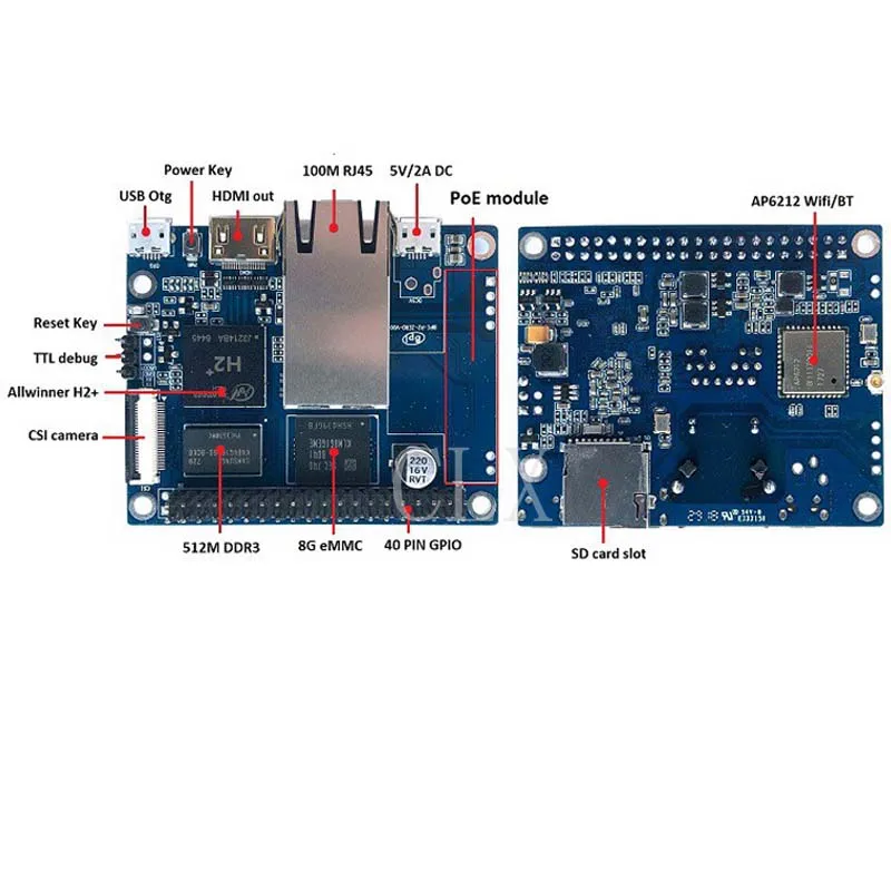 BPI-P2 Zero quad core single-board computer support for IoT and smart home
