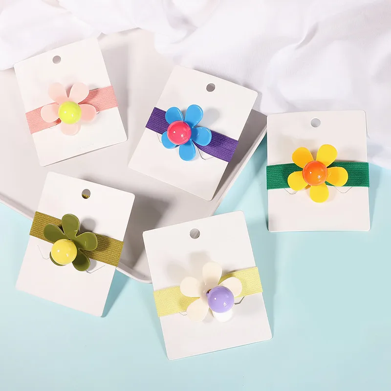 

1Pc Women Candy Color Hairpin Resin Macaron Flower Elastic Hair Bands for Girls Scrunchies Ponytail Holder Hair Accessories