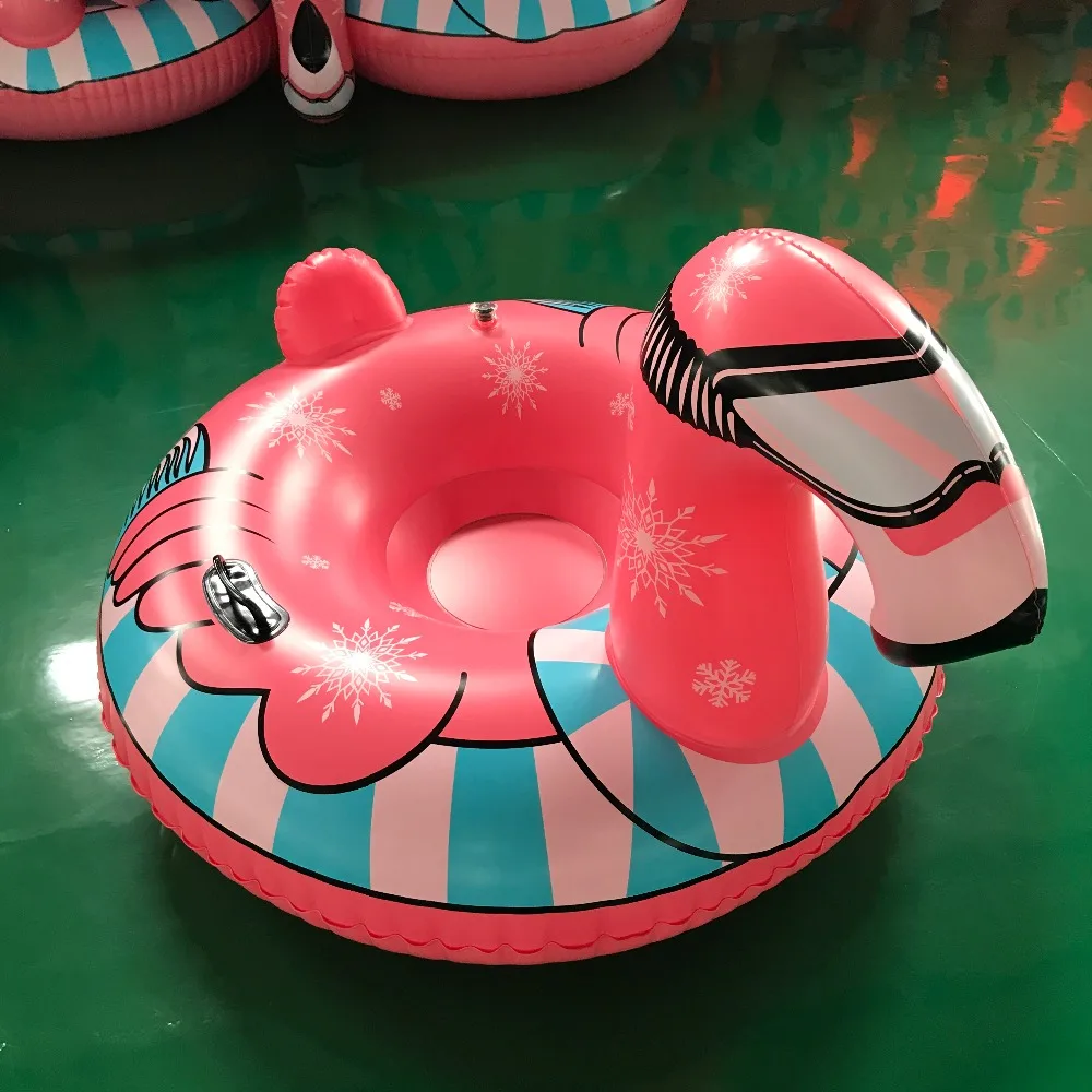 

10pcs/lot 0.6mm PVC Cold-resistant inflatable flamingo winter snow tube inflatable flamingo Snow Scooter Ski snow game toys