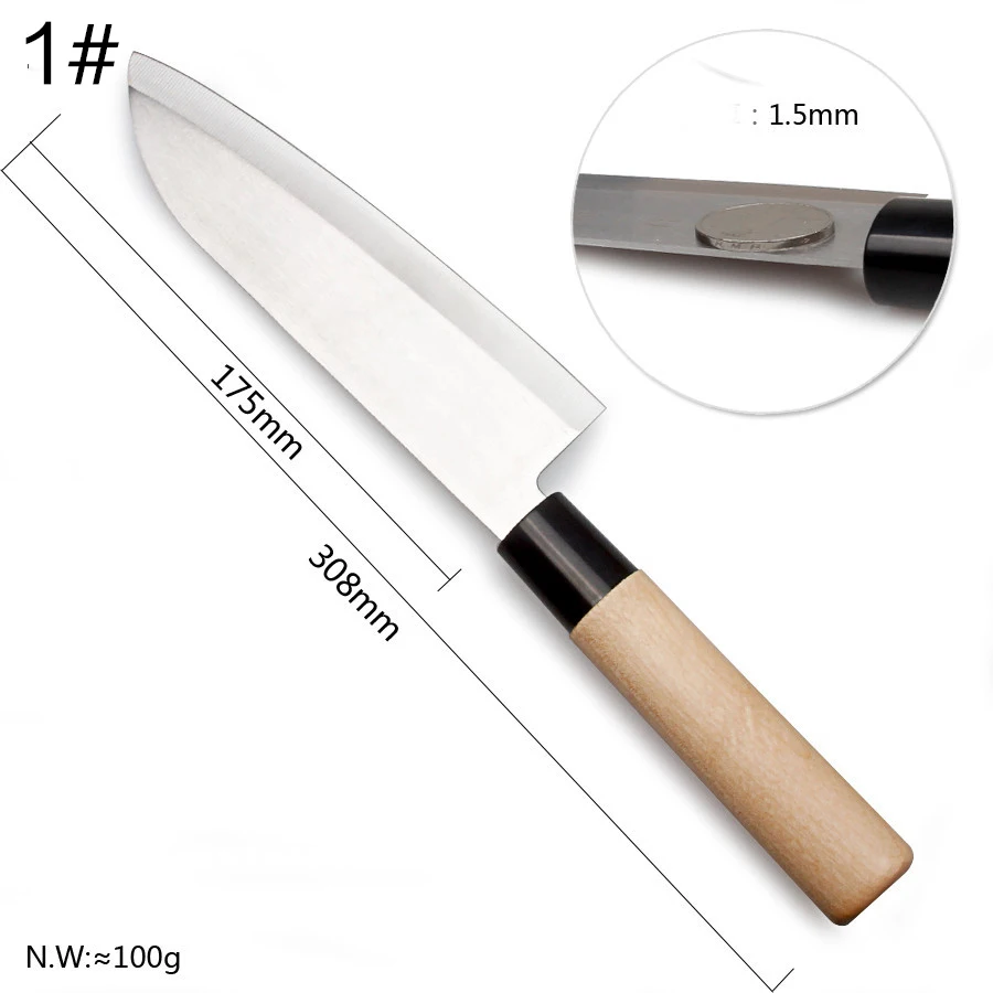 1 шт. японский нож для резки bonito сырой нарезной нож обвалочный нож кухонный набор посуды - Цвет: style1-A