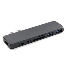 Dual Port Usb C Hub 4K Hdmi Adapter Thunderbolt 3 Dual Usb 3.1 Data Type C Hub Tf Sd Pd Adapter For Macbook Dual Port Usb C Hub 4K Hdmi Adapter Thunderbolt 3 Dual Usb 3.1 Data Type C Hub Tf Sd Pd Adapter For Macbook