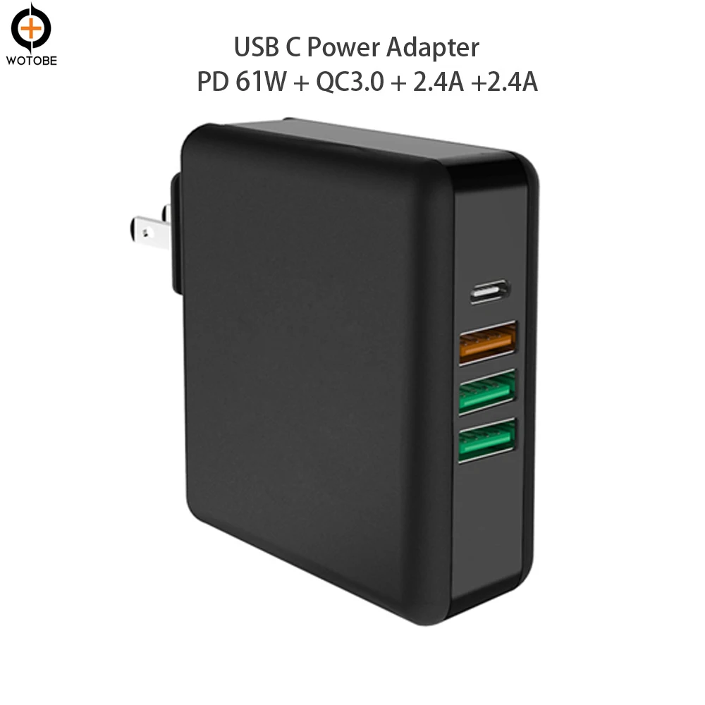 TYPE-C PD 61 Вт USB C адаптер питания QC3.0 18 Вт Быстрое зарядное устройство для huawei/samsung/Google для iPad iPhone MacBook мобильный телефон Быстрый