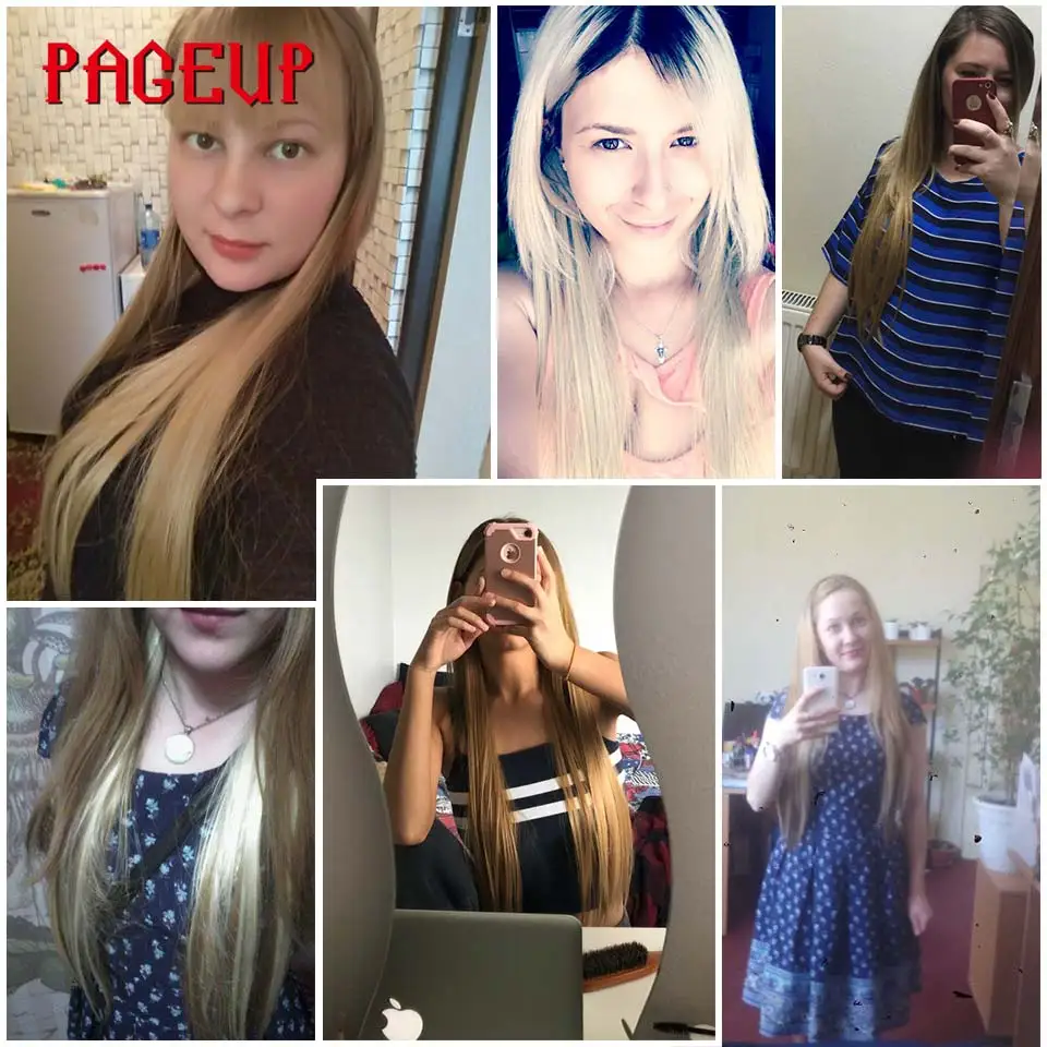 20'' Long Blonde Invisible Wire No Clips In Hair Extensions Synthetic Hair Pieces For Women Real Fish Line Hair Extension