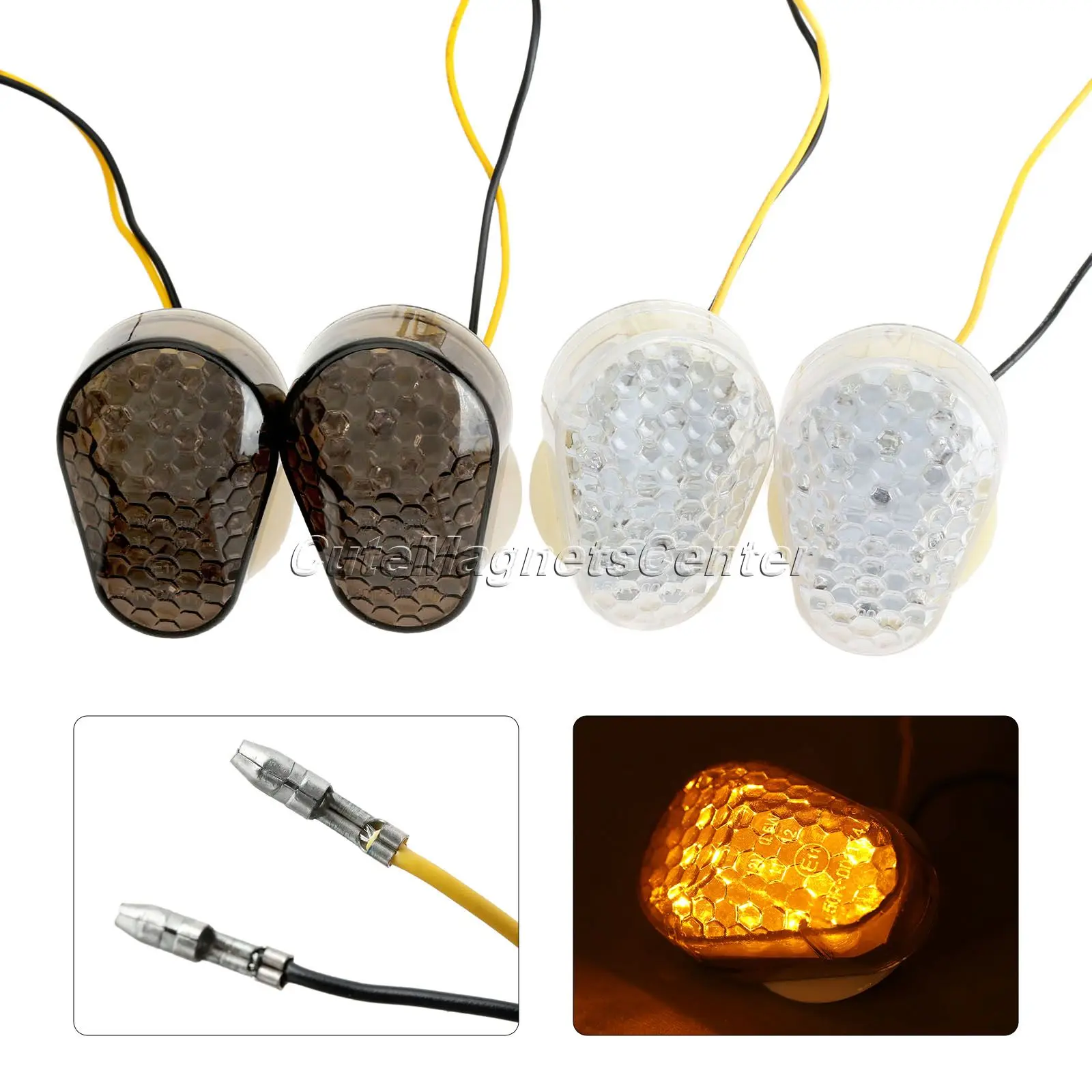 Black Gorgeri Turn Signal Blinker Lights 2PCS Turn Signal Light Lamp Fit For Para Ninja 250 Motorcycle Modification