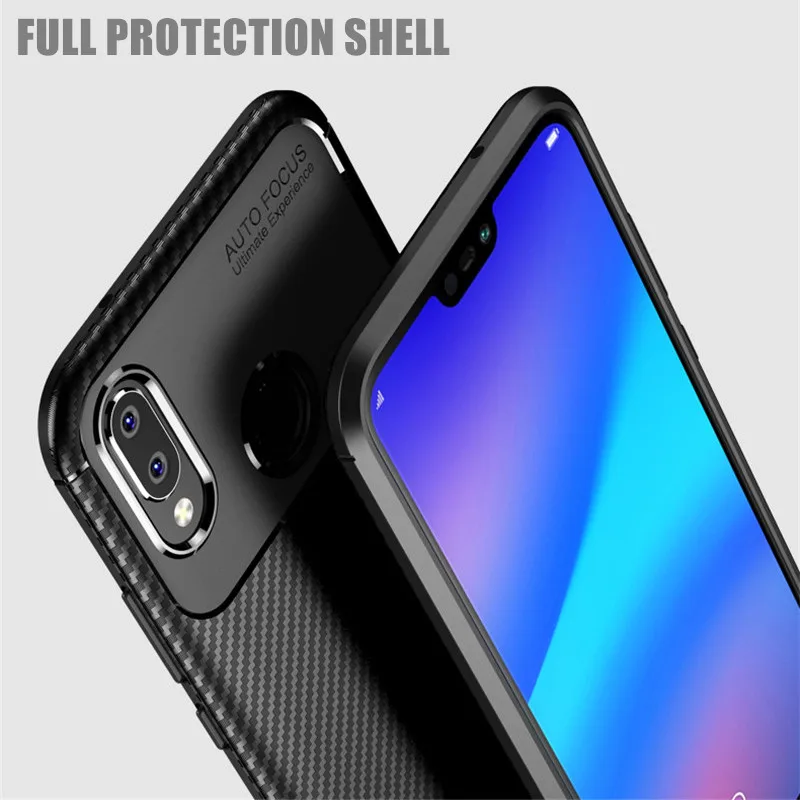 Прочный ТПУ чехол PDGB для Huawei Mate 10 Pro 20 Lite X Honor Play 8X 8C 8A текстурное углеродное