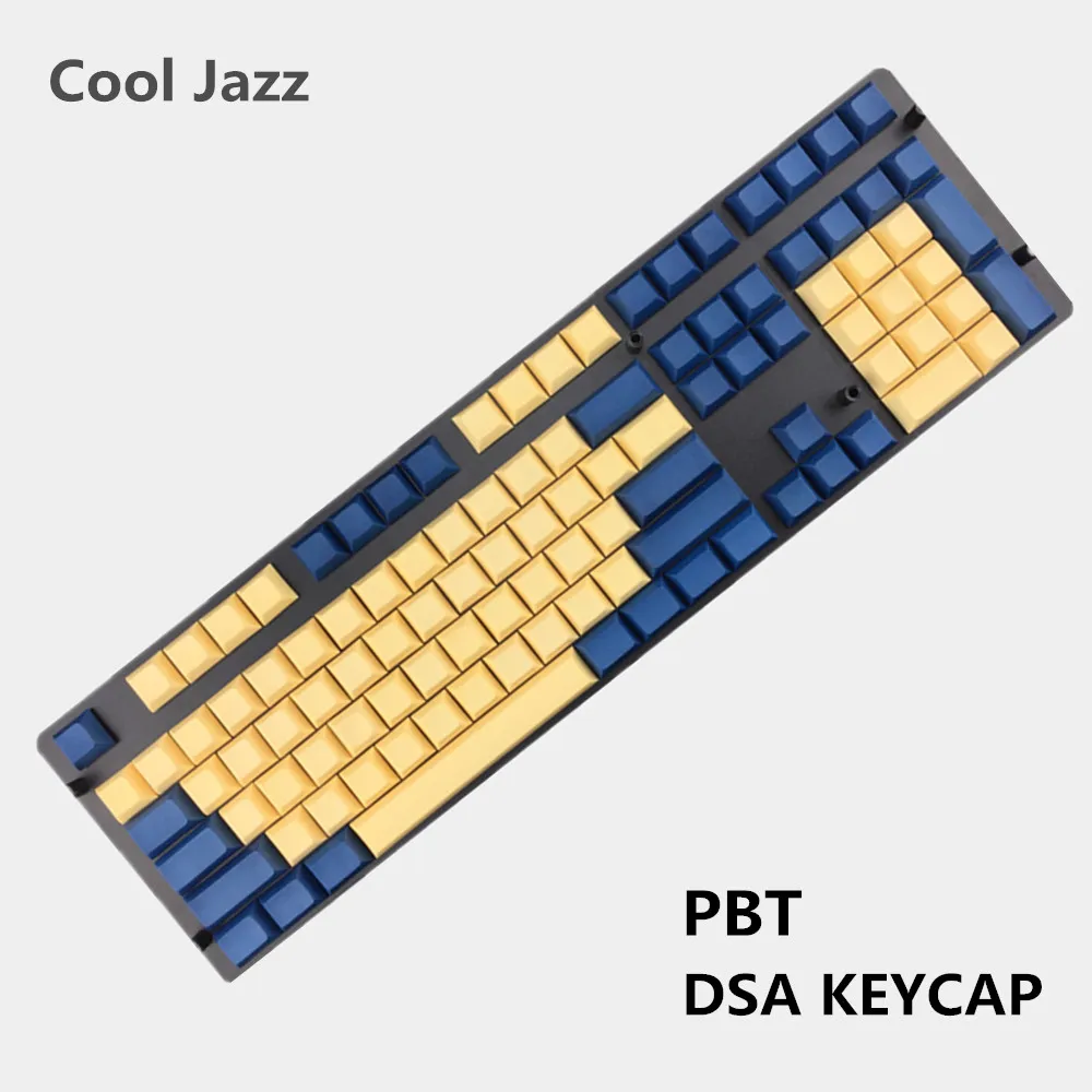 Dsa keycaps пустой напечатанный 108 87 61 толстый pbt для механической клавиатуры Dsa профили ISO ANSI макет - Цвет: blue and yellow