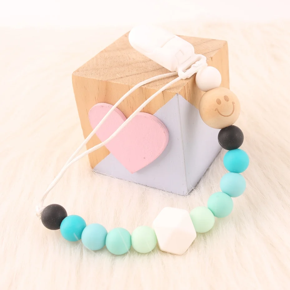 

CHEWELRY 1pc Neutral Hackify Holder Pacifier Clip BPA Free Teething Silicone Sensory Nurse Toys Rodent Baby Teething Dummy Clips