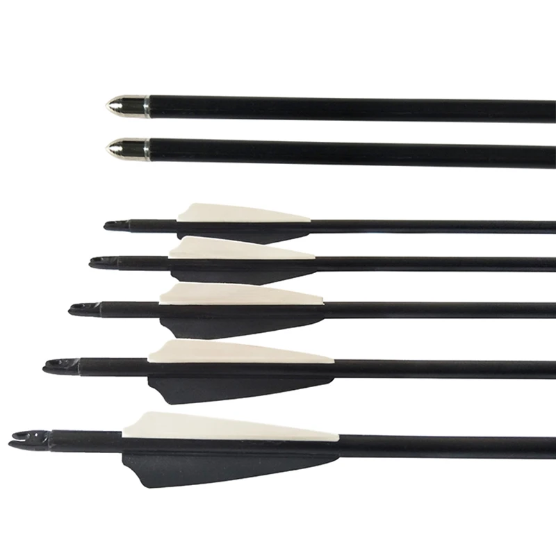 12pcs Fiberglass Arrow Spine 600 31 inch Length With Rubber Arrow