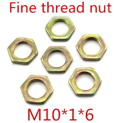

100Pcs/Lot High Quality m10*1 steel with zinc fine thread hex thin nut