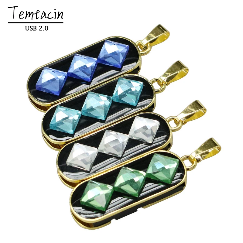 

Wholesale Full Capacity 4GB 8GB 16GB 32GB Bling Shing Rhinestone Diamond Simple Model 2.0 Memory Stick USB Flash Dsik Pen Drive